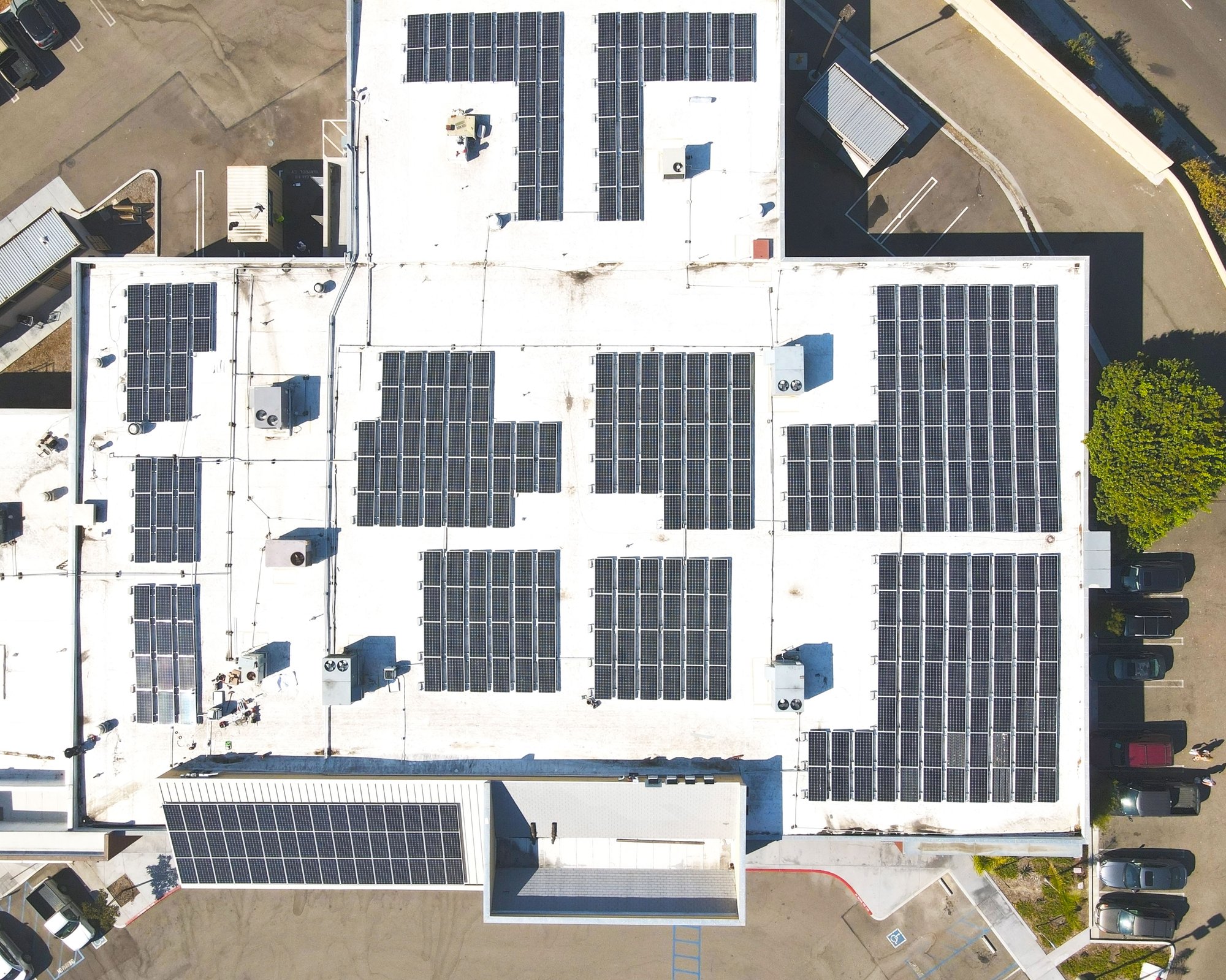 aerial-view-of-solar-energy-on-roof